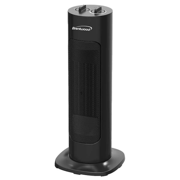 1,500-Watt Max 17.7 in. Black Indoor Portable Oscillating Tower Electric Ceramic Forced Air Space Heater H-C1618BK