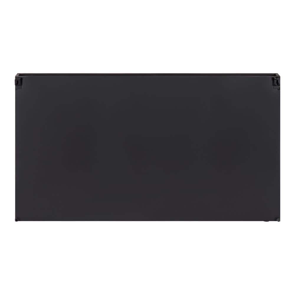 Lintz 32" Black Iron Rectangular Vanity Mirror with Shelf