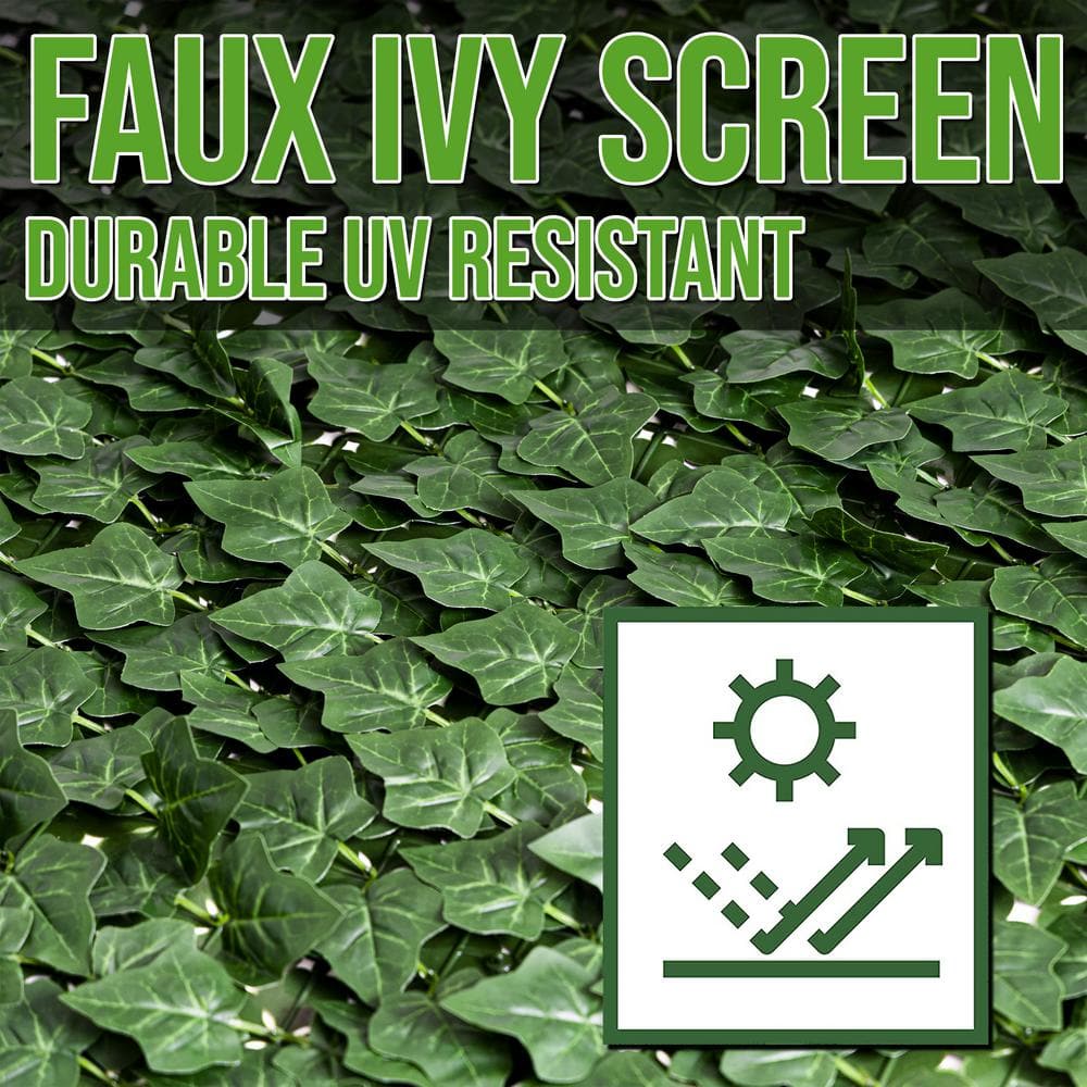 Green Plastic Faux Ivy Privacy Fence Screen 39" x 98"