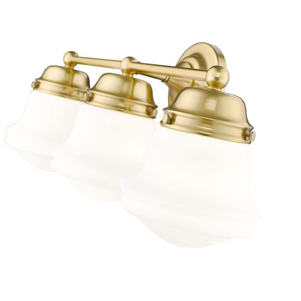 Luxe Gold 3-Light Vanity with Matte Opal Glass Shades