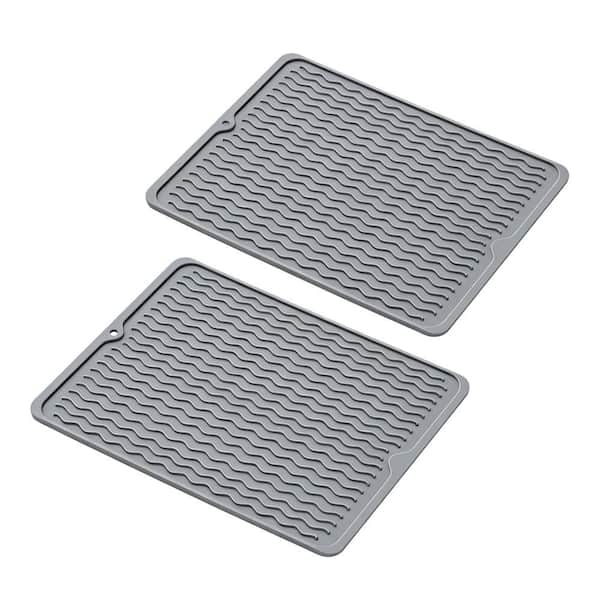 16 in. x 12 in. BBQ Accessories Rest Silicone Pad for Black Stone, Weber, Traeger Grill Side Shelf, Gray (2-Pack)