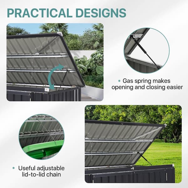 専用　SKATTERMAN & SNUGBRIM Sizzim 8 ft. W x 6 ft. D Metal Storage Shed with Metal Floor