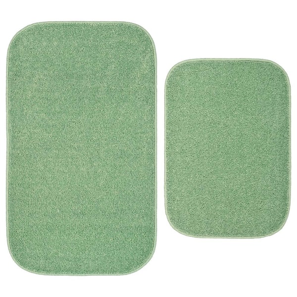 Garland Rug Gramercy Deep Fern Green Solid Plush Rectangle 2-Piece Bath Rug Set