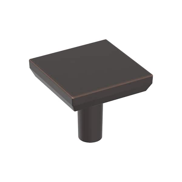Amerock Chamfered Edge 1-1/16 in. Modern Oil-Rubbed Bronze Square Cabinet Knob