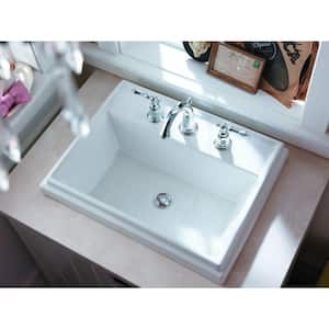 Tresham Drop-In Vitreous China Bathroom Sink in White with Overflow Drain