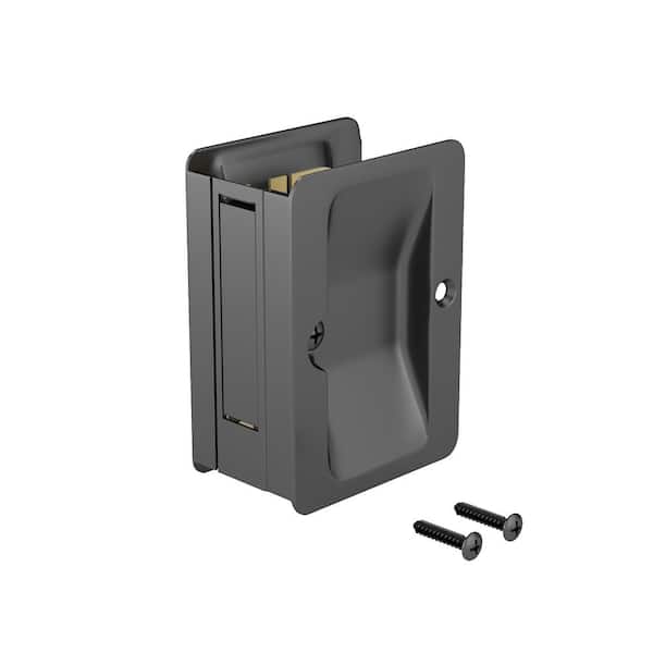 Onward 3-1/4 in. (82 mm) Black Home Pocket with Handle Door Pull The Depot 1700FBPSBC - Passage