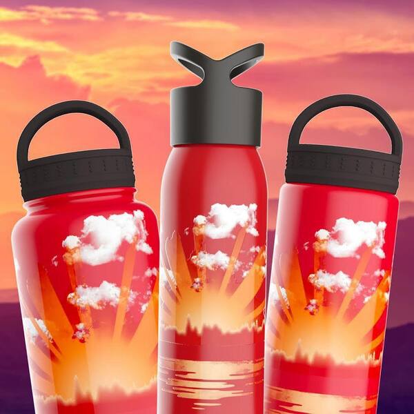 US 22oz Wide Mouth Lid Stainless Steel Water Bottle for women gradient  color