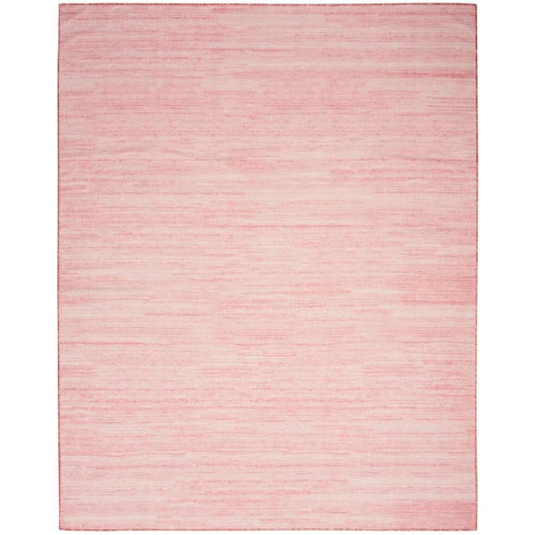 Nourison Washable Essentials Pink 9 ft. x 12 ft. All-over design Contemporary Area Rug