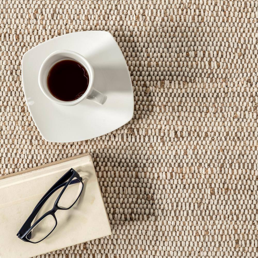 Elfriede Natural Jute-Cotton Blend 2x3 Handwoven Area Rug