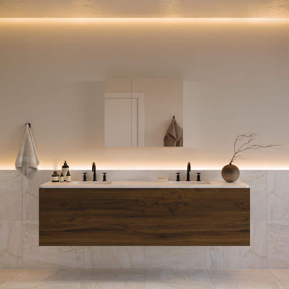Modern Frameless Rectangular Surface Mount Medicine Cabinet Mirror