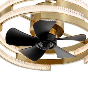 Grover 18 in. Indoor Integrated LED Gold Ceiling Fan with Remote and Light Included