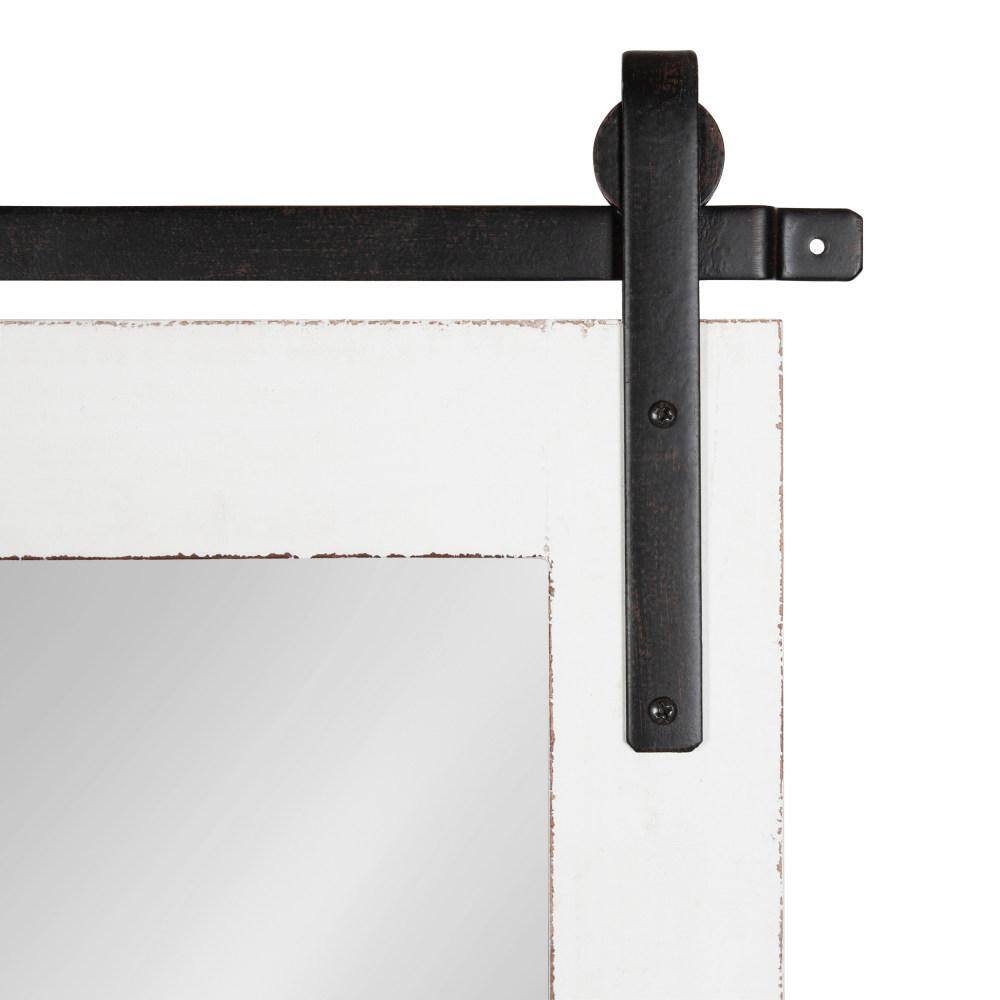 Cates Coastal White Rustic 22" x 30" Wood Frame Wall Mirror
