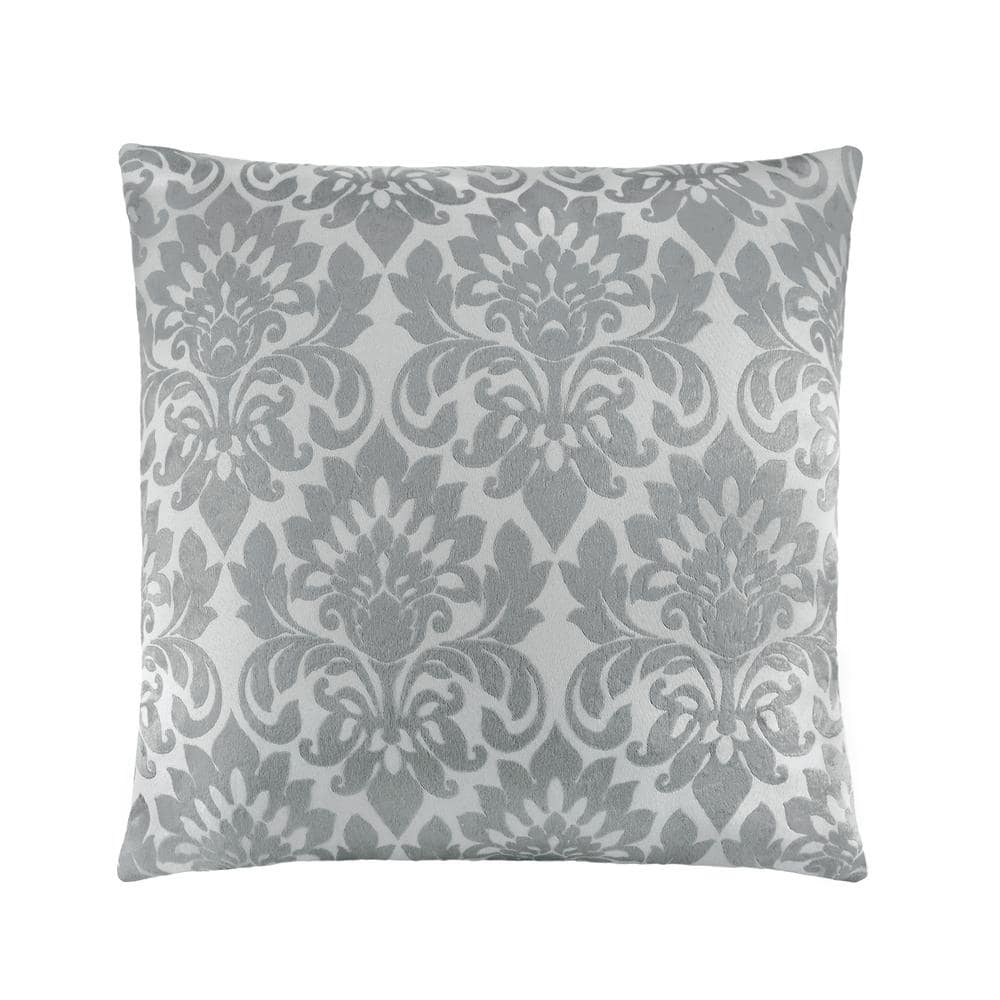 Achim Importing Co Sutton 18 in. Square Throw Pillow Silver 1
