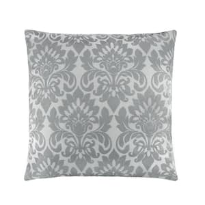 Sutton 18 in. Square Throw Pillow - Silver - 1 Pillow