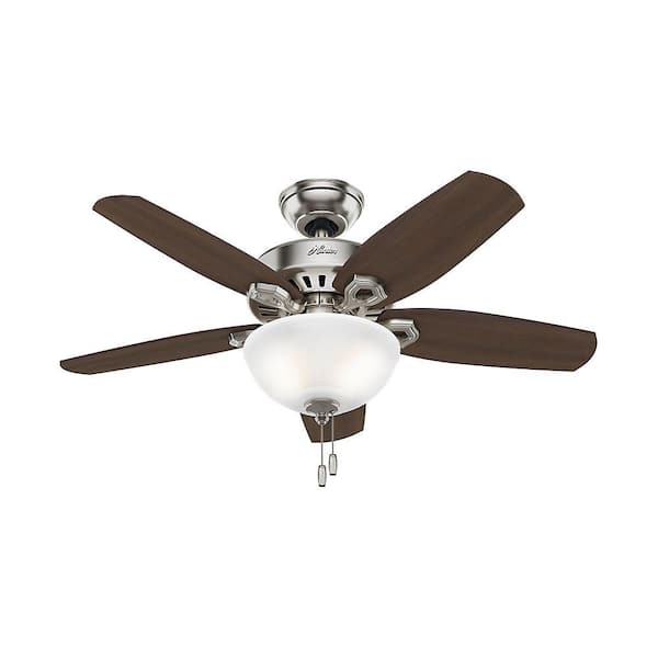 Builder Small Room 42 in. Indoor Brushed Nickel Bowl Ceiling Fan with Light Kit