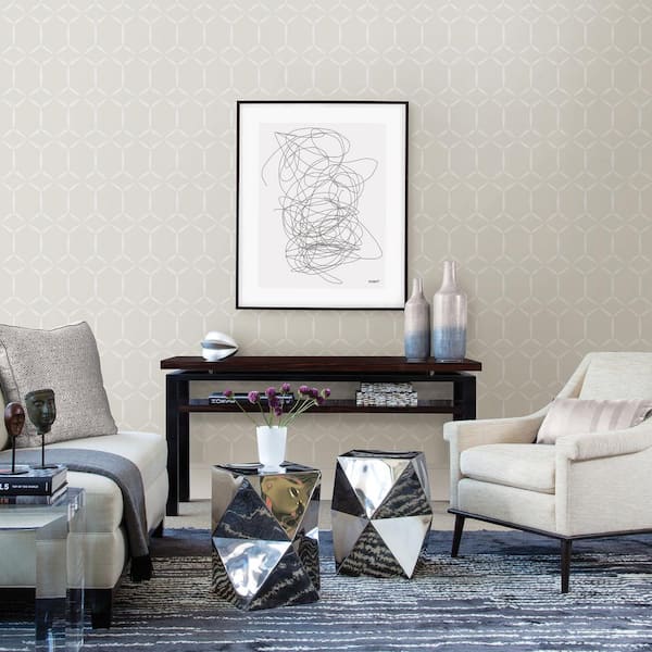 Fusion Neutral Geometric Paper Strippable Wallpaper (Covers 56.4 sq. ft.)