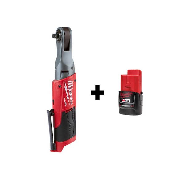 Milwaukee M12 FUEL 12V Lithium-Ion Brushless Cordless 3/8 in. Ratchet with M12 2.0Ah Battery