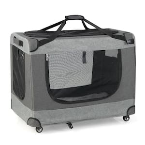Portable White Aluminum Collapsible Single Dog Crate Box Folding Pet Carrier
