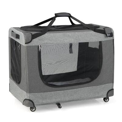 PET LIFE Circular Shelled Perforate Lightweight Collapsible Military Grade  Transporter Pet Carrier B33BKMD - The Home Depot