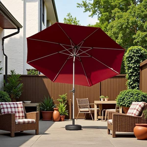 brick red patio umbrella 9 ft. Aluminium Market Patio Umbrella,Outdoor Table Umbrella in Brick Red  ROU-5946