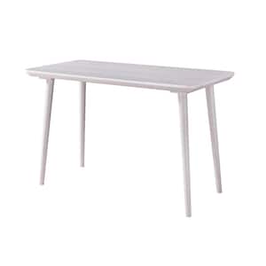 Asa 47 in. Rectangular White Writing Desk with Solid Wood Material