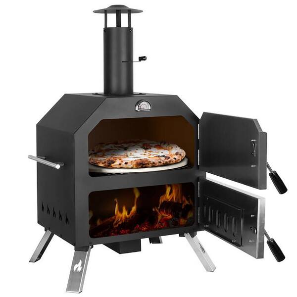 Teamson Kids Wood Fired Outdoor Pizza Oven Portable Patio Ovens