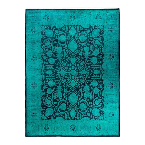 Overdyed Purple 9 ft. x 12 ft. Solid Wool Indoor Area Rug