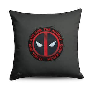 Marvels Deadpool 3 Aim for The Middle Printed 18 x 18 Multicolor Throw Pillow