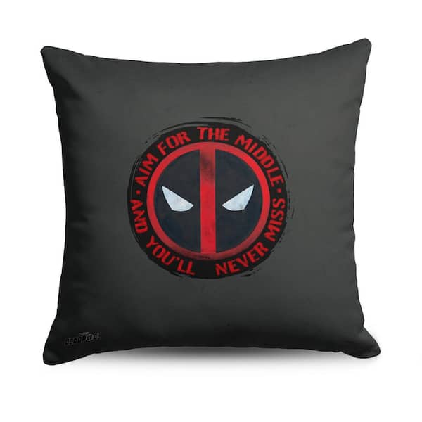 THE NORTHWEST GROUP Marvels Deadpool 3 Aim for The Middle Printed 18 x 18 Multicolor Throw Pillow