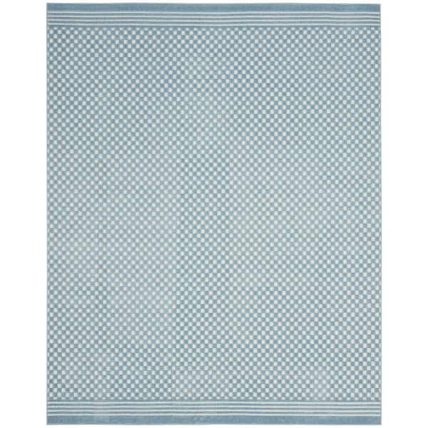 Nourison Casual Blue 9 ft. x 12 ft. Checker Contemporary Area Rug
