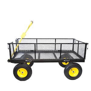 8.6 cu. ft. Metal Garden Cart, Black