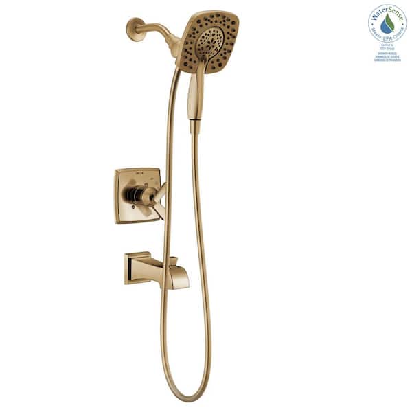 Delta Ashlyn In2ition Gold 1-Handle Tub and Shower Trim Kit in