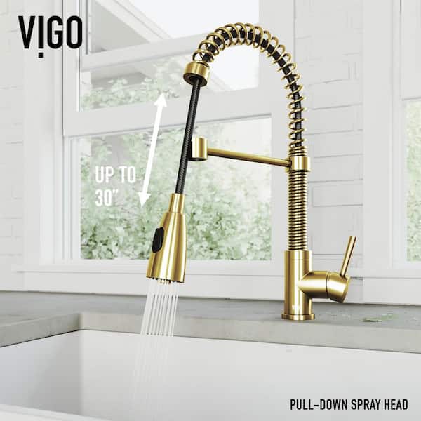 VIGO Brant Single Handle Pull-Down Sprayer Kitchen Faucet in Matte