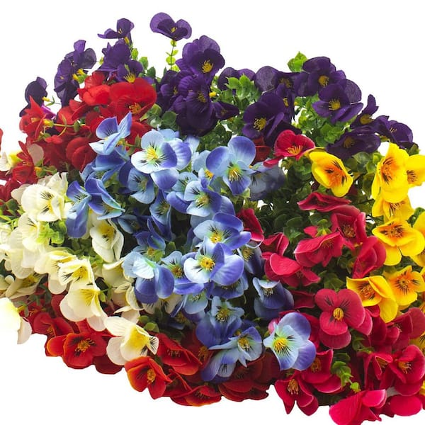 Afoxsos 16 Bundles Artificial Silk Flowers Outdoor UV Resistant Realistic Faux Plants