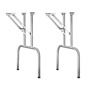 Folding Banquet Table Leg, Chrome, Set of 2 - 29 in. H x 24 in. W - 16 Gauge Steel - Mounting Hardware Included