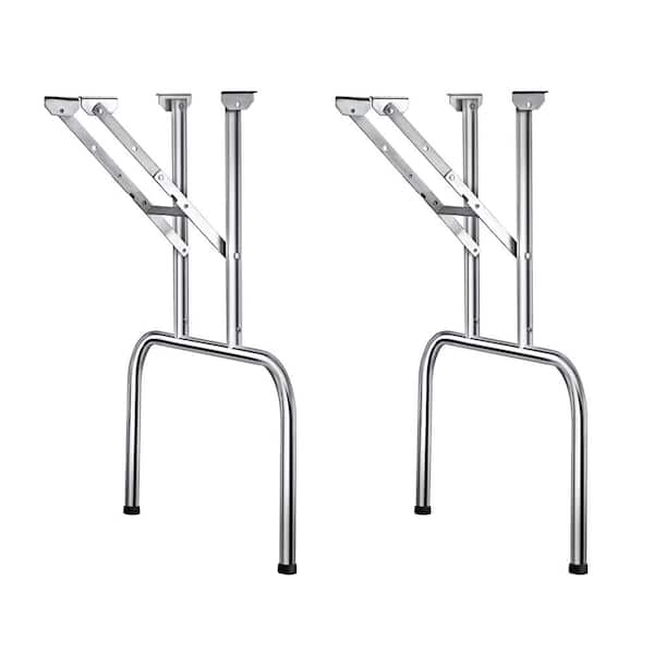 Waddell Folding Banquet Table Leg, Chrome, Set of 2 - 29 in. H x 24 in. W - 16 Gauge Steel - Mounting Hardware Included
