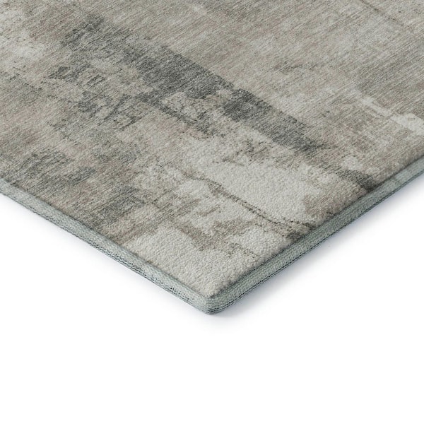 Mayfield Premium Machine Washable Abstract AMF1714 Beige 8 ft. x 10 ft. Area Rug