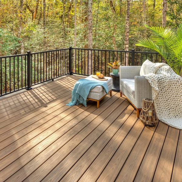 Trex - Enhance Naturals 1 in. x 6 in. x 16 ft. Toasted Sand Grooved Edge Brown Composite Deck Board