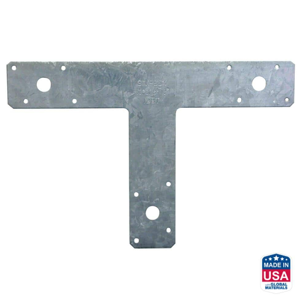 UPC 044315004100 product image for 12 in. x 8 in. 14-Gauge Galvanized T Strap | upcitemdb.com