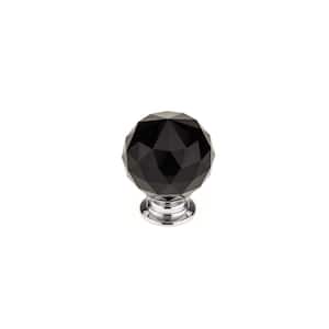 Pordenone Collection 1-3/16 in. (30 mm) Black Crystal and Chrome Contemporary Cabinet Knob