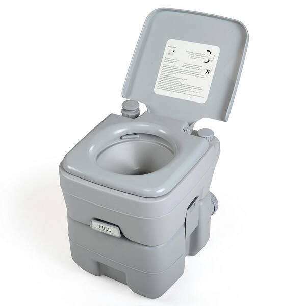 JAXPETY 5.3 Gal. Portable Toilet Porta Potty Outdoor Toilet No Leakage for Camping RV