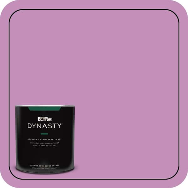 BEHR DYNASTY 1 qt. #670B-5 Pretty Petunia Semi-Gloss Enamel Interior Stain-Blocking Paint and Primer