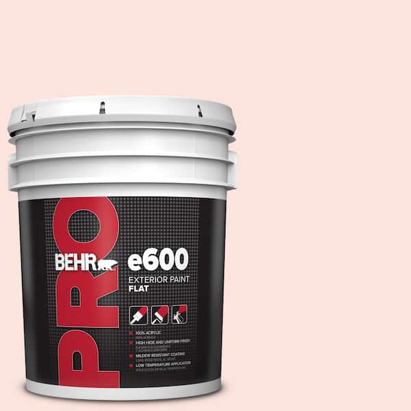 BEHR PRO 5 gal. #180A-1 Cloud Pink Flat Exterior Paint