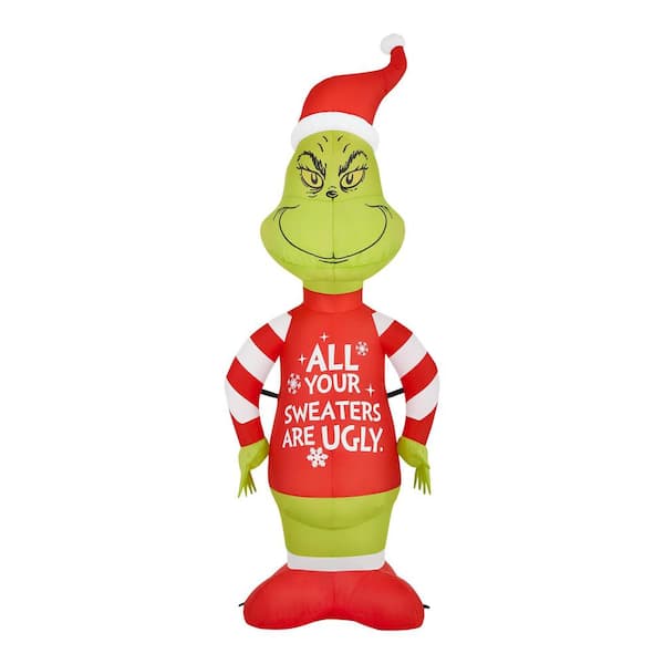 Reviews for Grinch 4 ft. LED Grinch in Ugly Christmas Sweater ...