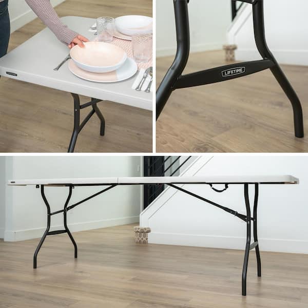 Lifetime - 8 ft. Fold-in-Half Table Almond