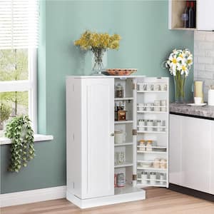  Gizoon 33 Small Kitchen Pantry Storage Cabinet with Door and  Shelves, Pantry Cabinet Storage Cupboard, Freestanding Wooden Dresser with  4 Drawers for Bedroom Bathroom and Dining Room, White : Home 