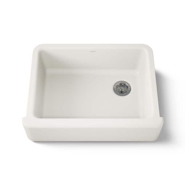 KOHLER Whitehaven Farmhouse Apron-Front Cast Iron 30 in. Single Basin Kitchen Sink in Biscuit
