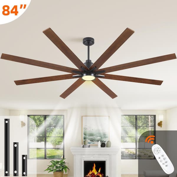 84 in. Brown Lowe Profile Ceiling Fan with Light