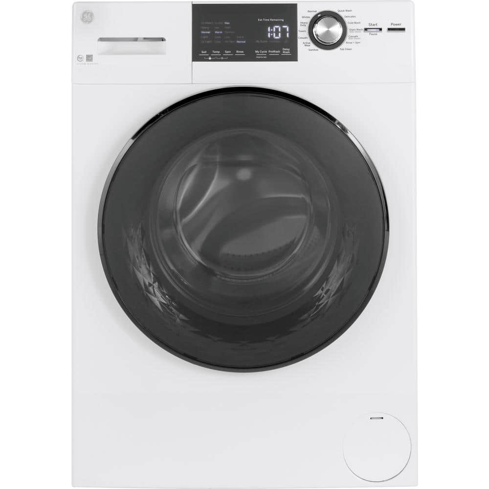 GE 2.4 cu. ft. Stackable White Front Loading Washing Machine with Steam, ENERGY STAR