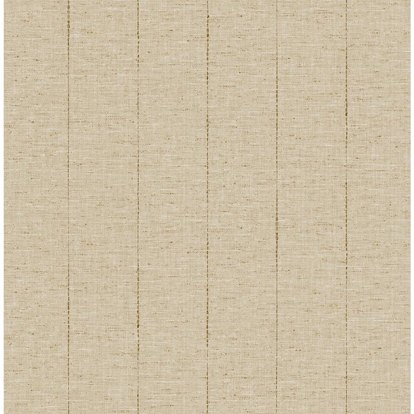 30.75 sq. ft. Canvas Jute The Wellington Striped Vinyl Peel and Stick Wallpaper